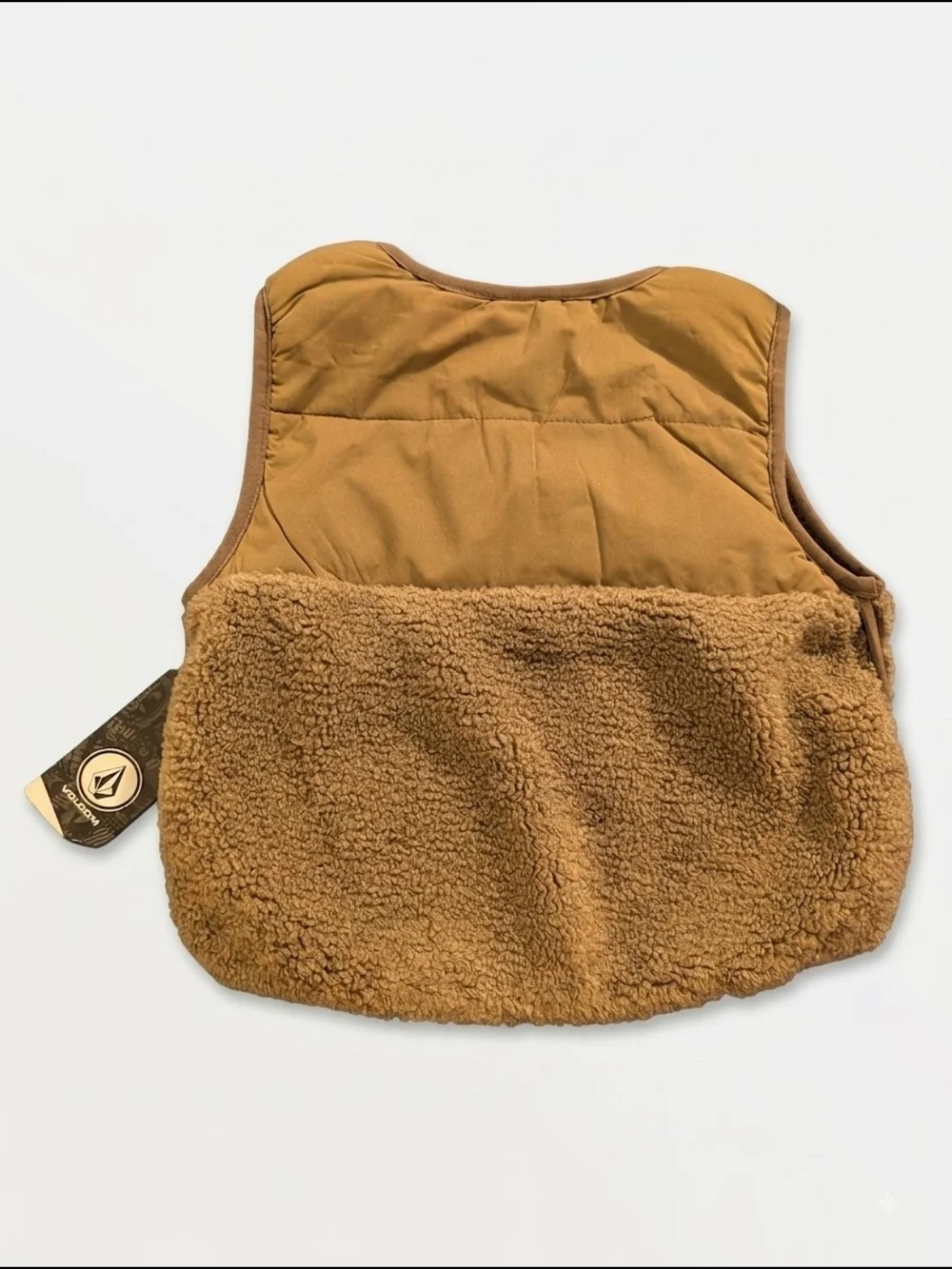 4T NWT Volcom Kids Brown Sherpa Zip Vest